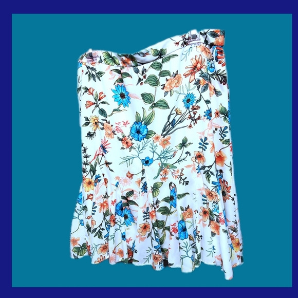 Fit and Flare Pleated Floral Skirt by Investments - Picture 2 of 5